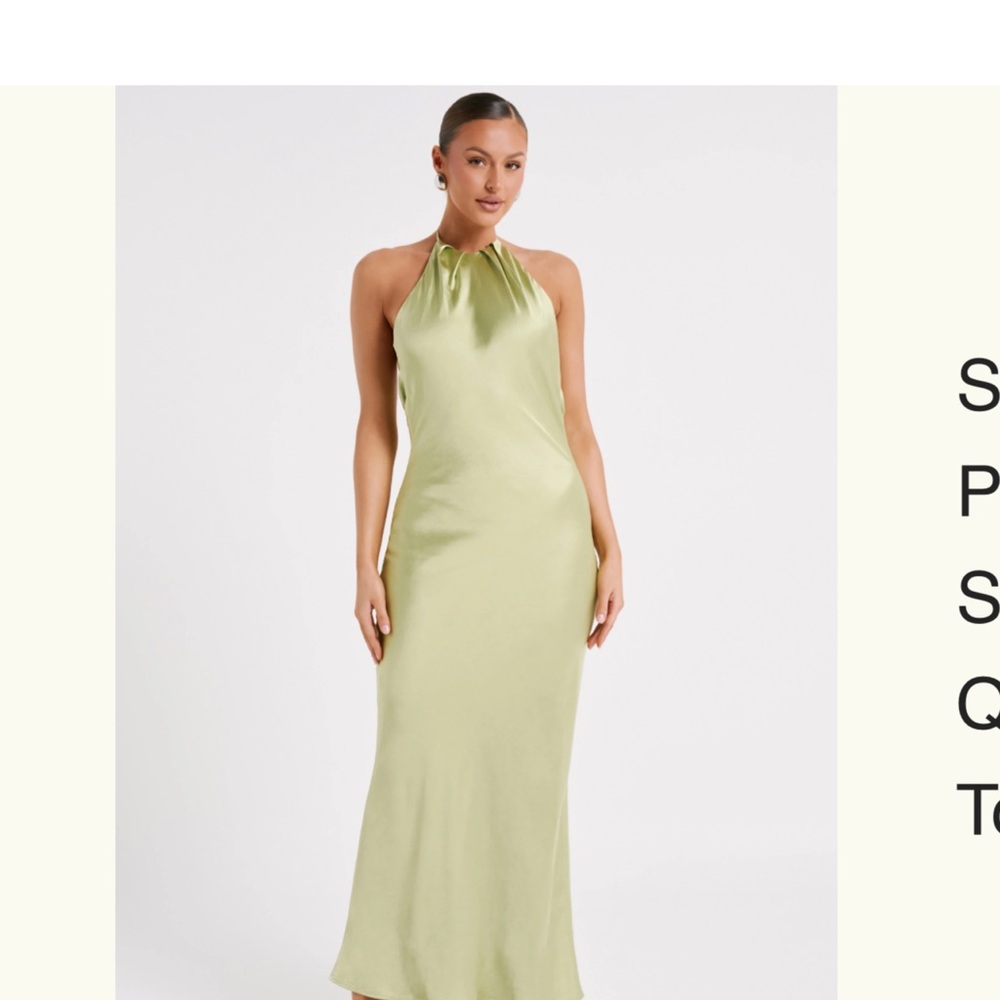 Meshki Sammy Satin Halter Maxi Dress